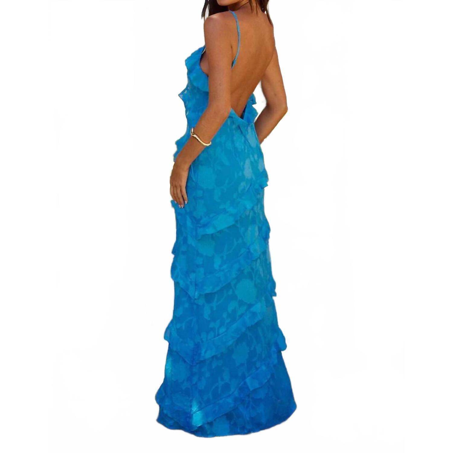 New Runaway Mandevilla Dress In Aqua — image 2 of 2